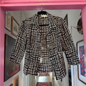 Trina Turk Black and White Patterned Blouse